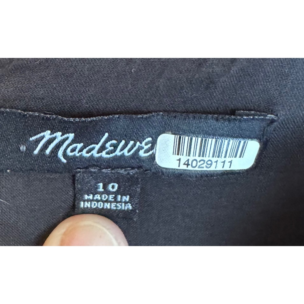 Madewell Black Cotton Tie-Front Babydoll Mini Dress AL312 Size 10 - Picture 2 of 9